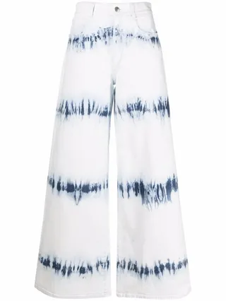 Tie-Dye Wide-Leg Jeans