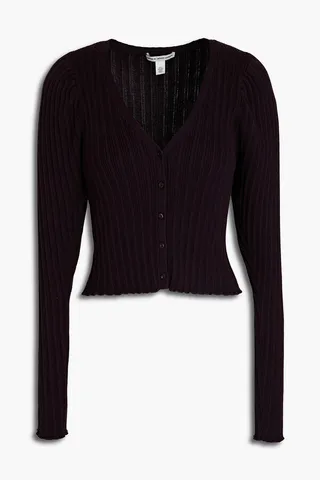 Ribbed cotton cardigan