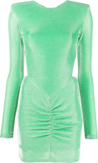 Open-Back Metallic Minidress