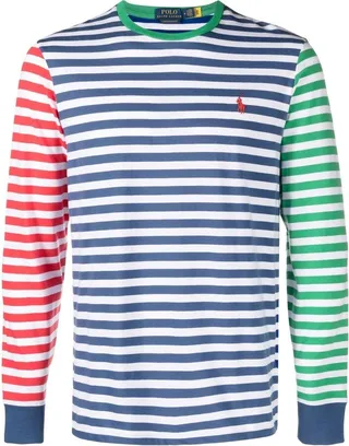 long-sleeve striped T-shirt