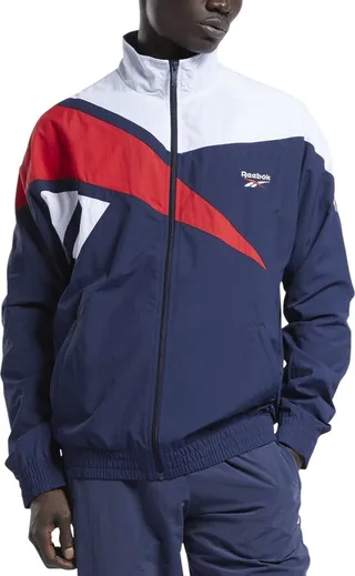 Reebok Men's Classics Vector Regular-Fit Logo Colorblocked Full-Zip Track Jacket