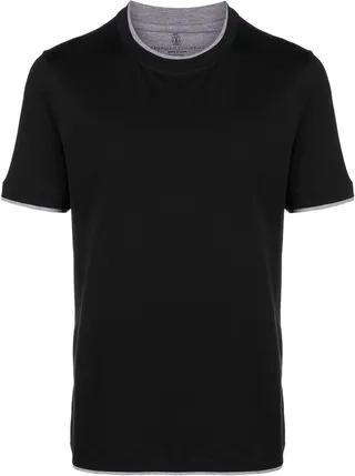 contrasting-trim T-shirt