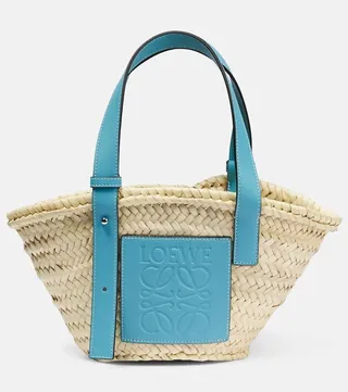 x Howl's Moving Castle Small leather-trimmed basket tote