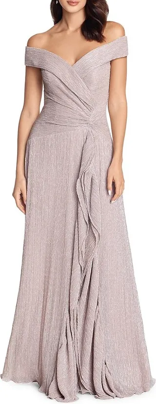 Shimmer Off Shoulder Gown