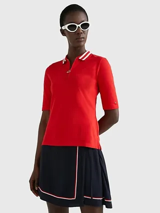 Regular Fit Stripe Zip Polo