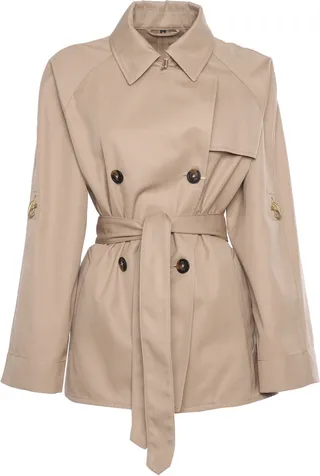 Short Double-breasted Trench Coat