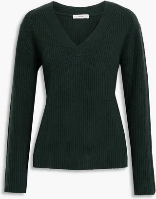 Ribbed wool and cashmere-blend sweater