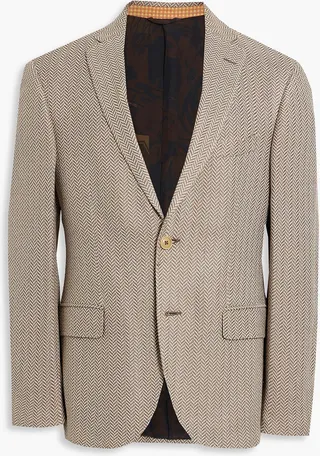 Herringbone silk blazer
