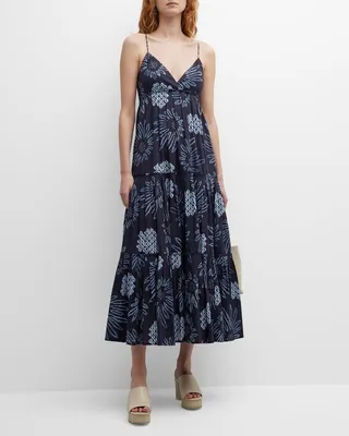 Julianne Floral Tie-Dye Tiered Maxi Dress