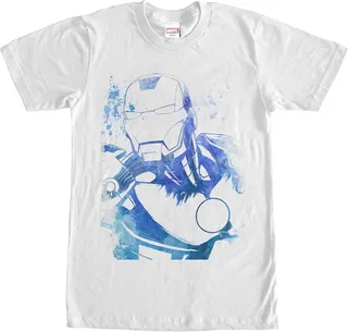 Men's Marvel Iron Man Watercolor T-Shirt - White - 2X Large