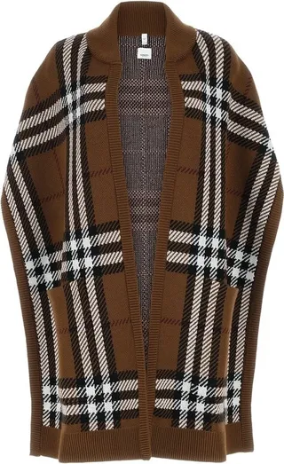 Burberry Checkered Cape Jacket