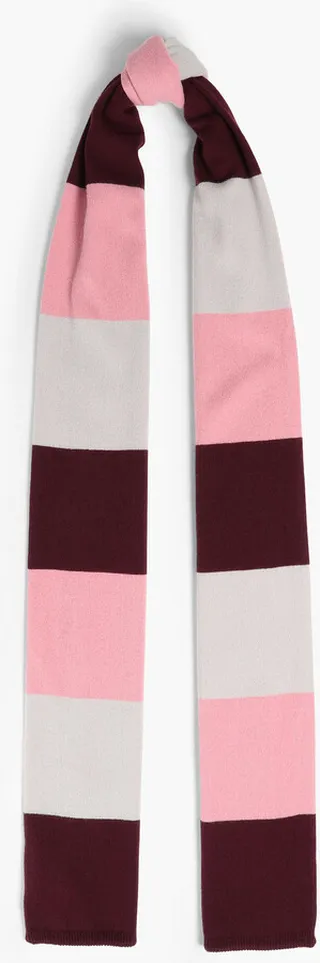 Striped wool and cashmere-blend scarf