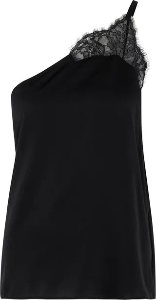 JW Anderson One-shoulder Lace-trimmed Satin Camisole Top