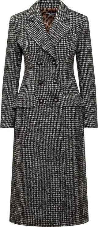 Dolce & Gabbana Double-Breasted Houndstooth Coat