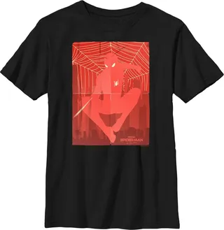 Boy's Marvel Spider-Man: No Way Home Red Poster T-Shirt - Black - X Large