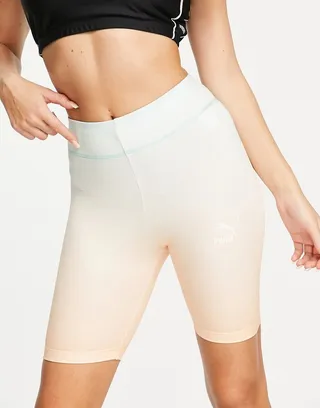 Puma Classics legging shorts in peach ombre