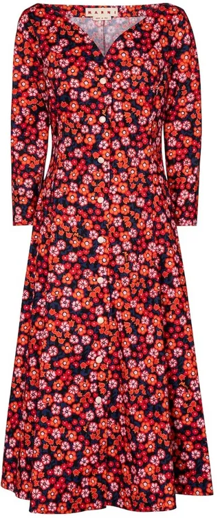 Floral cotton midi dress