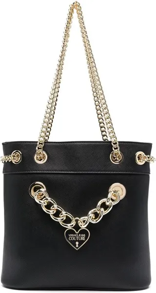 Heart Enamelled-Logo Chain Tote Bag