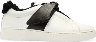 Asymmetric Clarita Leather Slip-On Sneakers