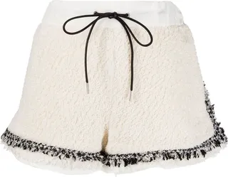 Tweed Contrast-Trim Drawstring Shorts