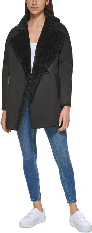 Womens Midi Warm Faux Fur Coat