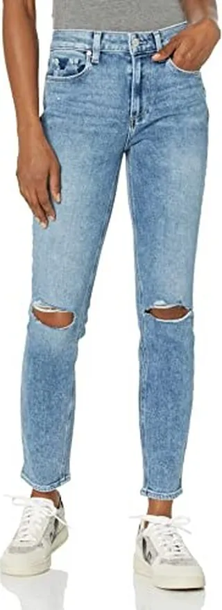 PAIGE Women's Hoxton Ankle Ultra Skinny in Walkabout Destructed