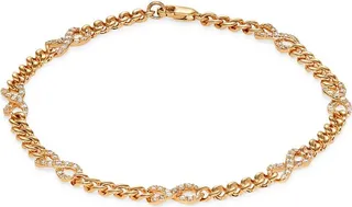 14K Yellow Gold & 0.75 TCW Diamond Infinity Bracelet