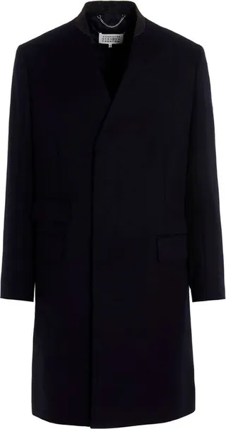 Maison Margiela Collarless Single Breasted Coat