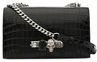 Jewelled crocodile effect bag