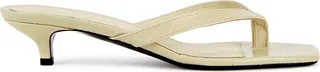 Totême The Flip Flop Cream Crocodile-effect Leather Sandals