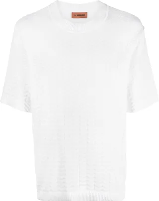 zigzag-design short-sleeved T-shirt