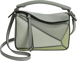 Mini Puzzle Colorblock Leather Bag
