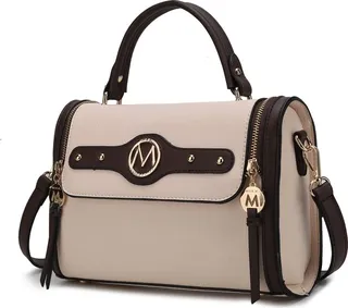 MKF Collection by Mia K Sabrina Color Block Shoulder Handbag For Women's - White
