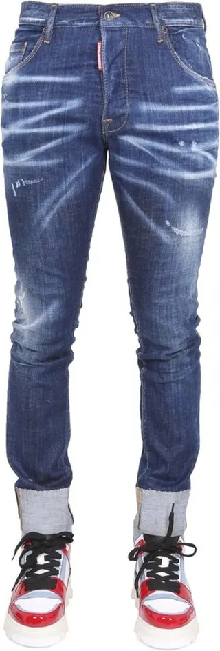 Dsquared2 Distressed Logo-Patch Cropped Jeans