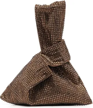 Square Crystal-Embellished Tote Bag