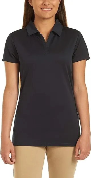 Nautica Junior's Uniform Short Sleeve Performance Polo (Navy) Women's Clothing