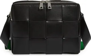 Small Cassette Intrecciato Leather Camera Bag