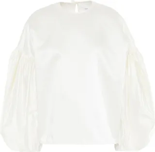 Nightingale gathered duchesse-satin blouse