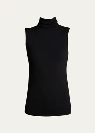 Soft Touch Viscose Sleeveless Turtleneck Top