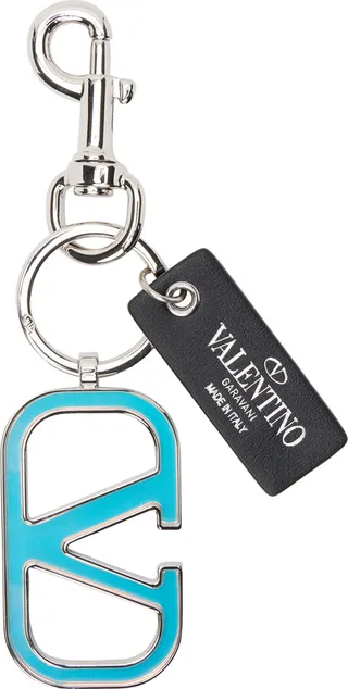 Valentino Garavani Silver VLogo Keychain