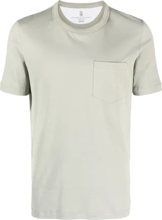 chest-pocket cotton T-shirt