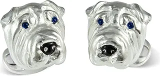 Deakin & Francis - Deakin & Francis Sterling Silver Sharpei Dog Cufflinks