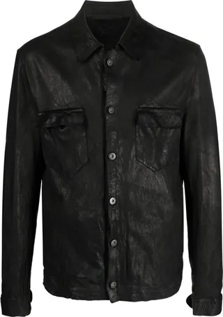 Leather Shirt Jacket
