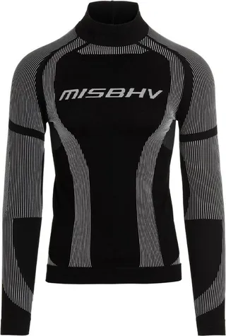 Misbhv Logo Printed Mock Neck T-Shirt
