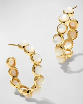 All-Stone Small Hoop Earrings in 18K Gold