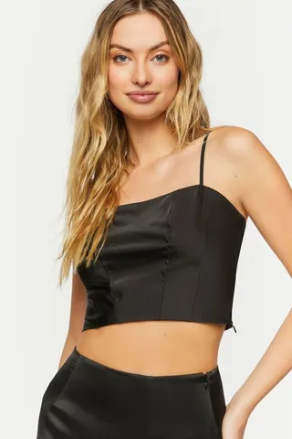 Satin Cropped Corset Cami