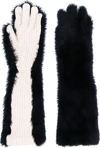 Lamb Fur Long Gloves