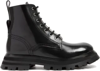 Alexander McQueen Lug Sole Lace-Up Combat Boots