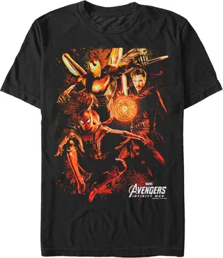Men's Marvel Avengers: Infinity War Group Glow T-Shirt - Black - Large