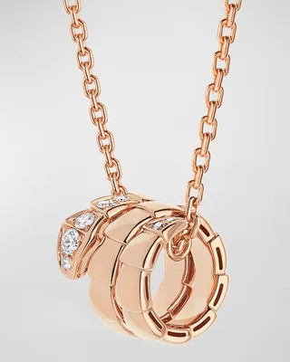 Serpenti Viper Necklace in 18k Rose Gold with Diamonds